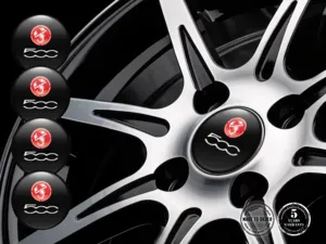 Fiat Abarth Decals on Wheels High-Quality Resin Labels